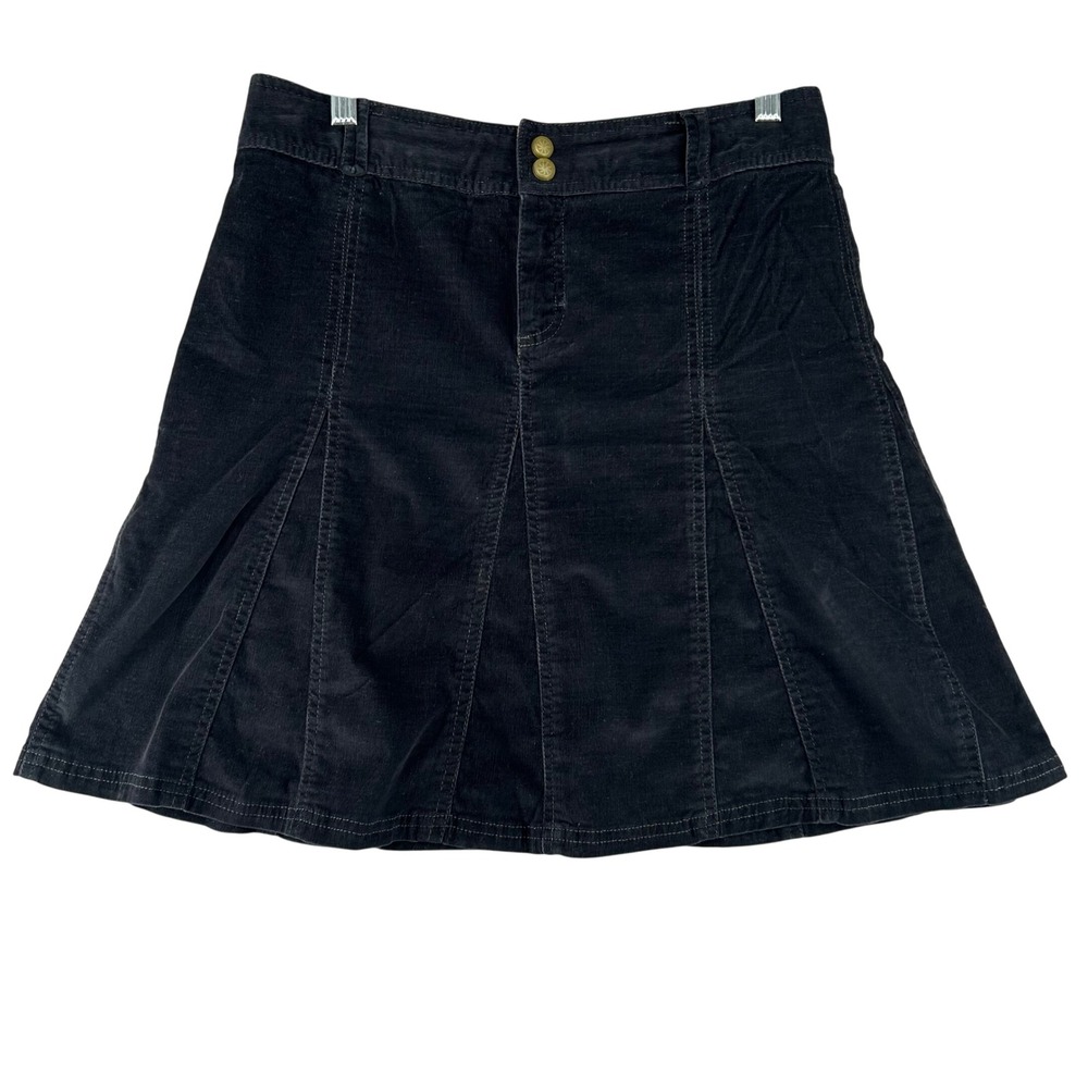 Athleta Whenever Corduroy Skirt Womens Size 6 Black Fit‎ Flare A Line Athleisure